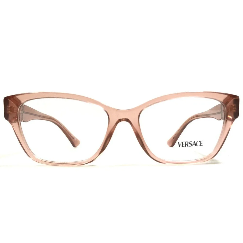 Versace Eyeglasses Frames MOD.3344 5434 Clear Pink Gold Medusa Logos 52-16-140